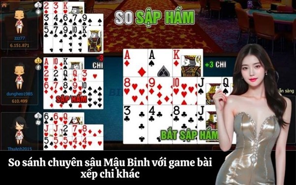 So sánh chuyên sâu Mậu Binh với game bài xếp chi khác